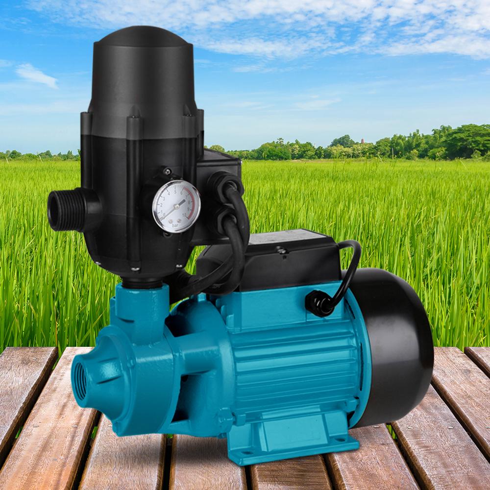 Giantz Auto Peripheral Pump QB80 with brass impeller and pump controller for clean water irrigation.