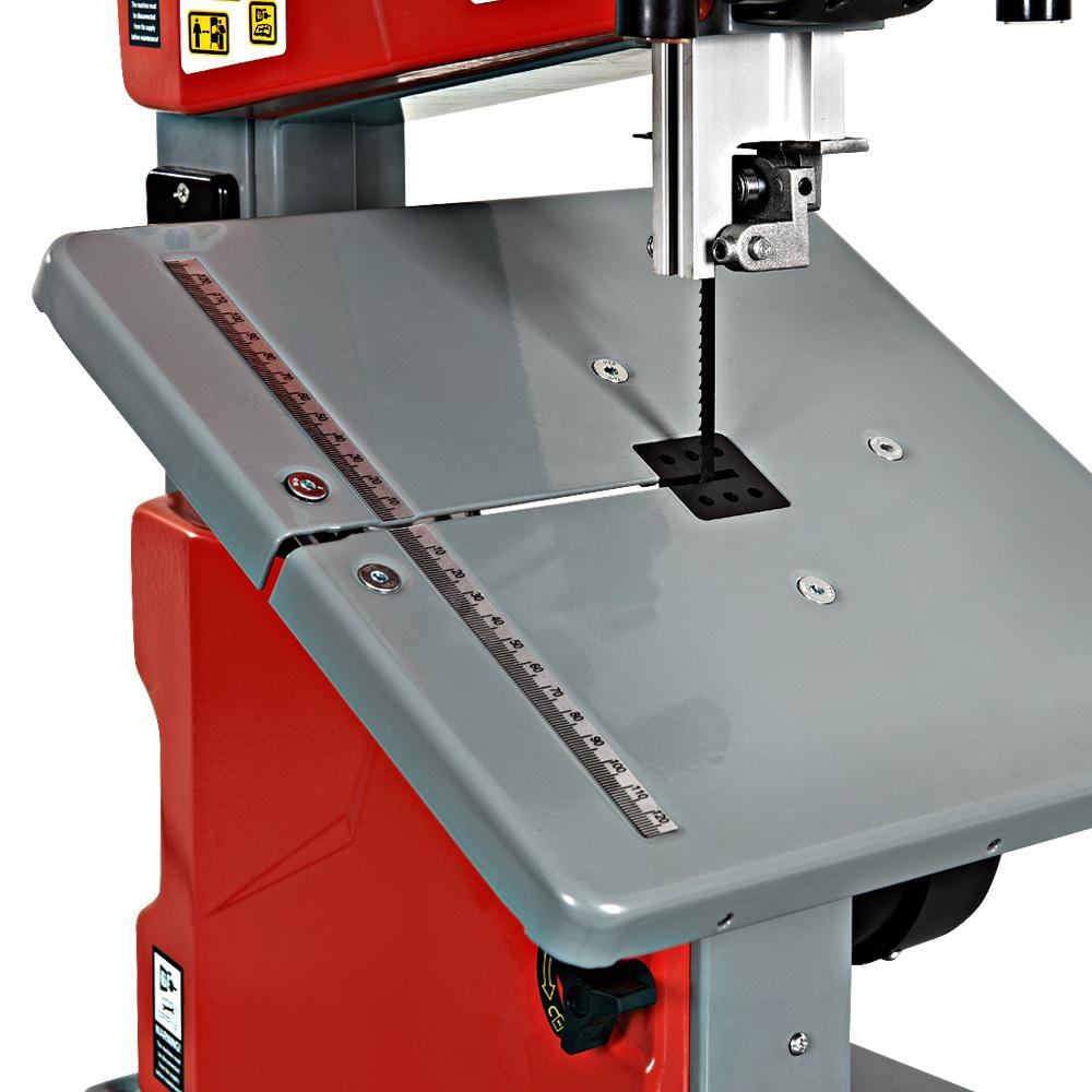 Giantz Bandsaw with LED lamps and quick-lock fence clamp, designed for precise wood cutting.