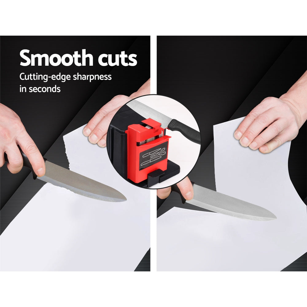 GIANTZ Electric Multi Tool Sharpener with three interchangeable sharpening modules and diamond-coated grinding wheel.