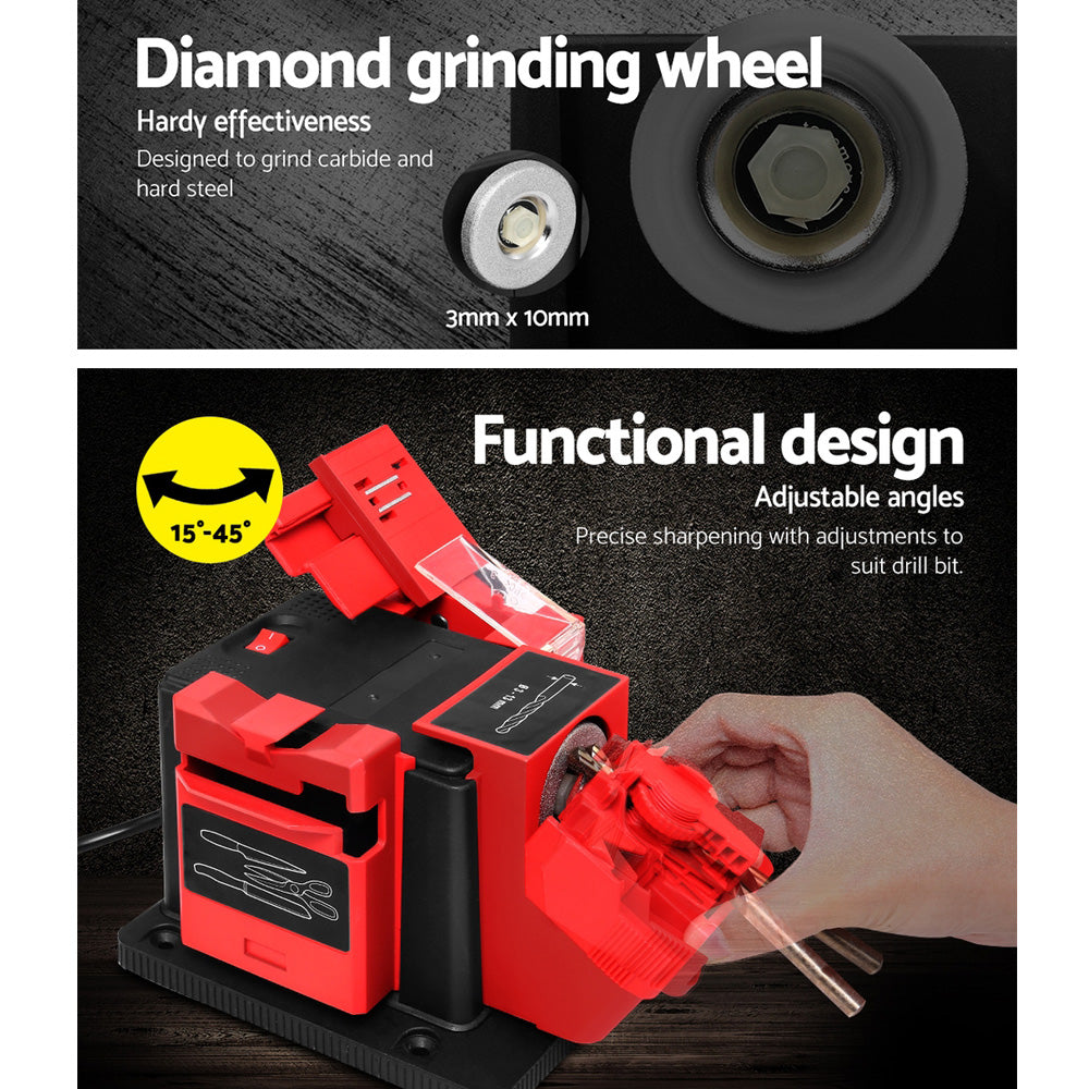 GIANTZ Electric Multi Tool Sharpener with three interchangeable sharpening modules and diamond-coated grinding wheel.