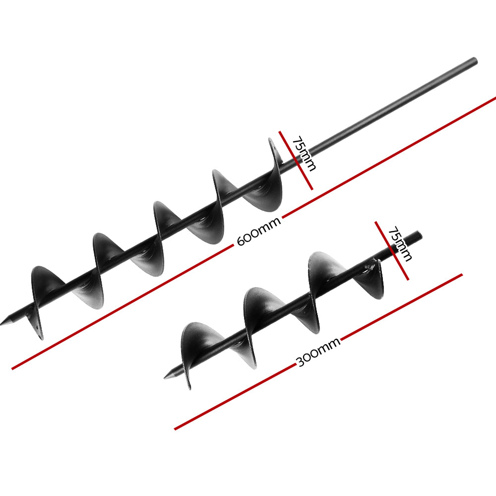 Giantz Power Garden Spiral Auger Hole Digger in heavy-duty steel, designed for efficient planting groundwork.