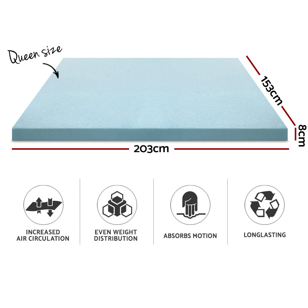 Giselle Bedding Cool Gel Memory Foam Mattress Topper with Bamboo Cover, showcasing its plush design and eco-friendly materials.