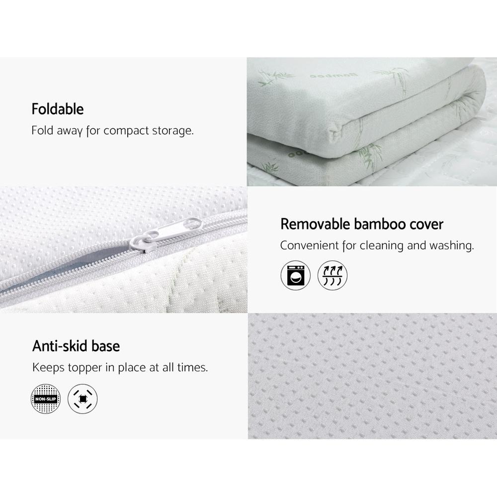 Giselle Bedding Cool Gel Memory Foam Mattress Topper with Bamboo Cover, showcasing its plush design and eco-friendly materials.