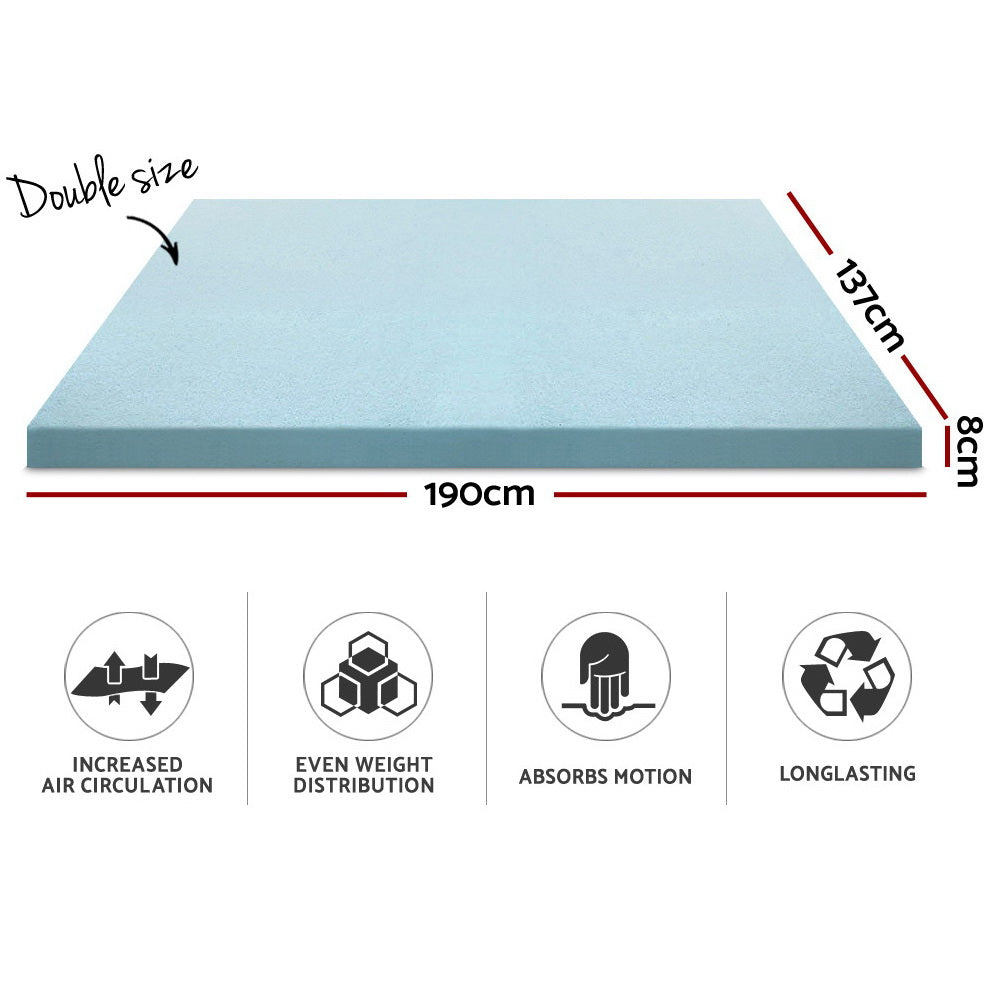 Giselle Bedding Cool Gel Memory Foam Mattress Topper with Bamboo Cover, showcasing its plush design and breathable fabric.