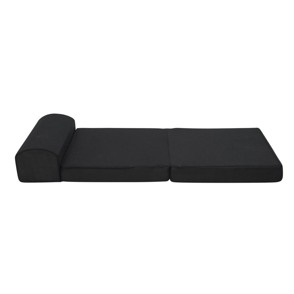 Giselle Bedding Folding Foam Mattress in black, showcasing its foldable design and breathable fabric.