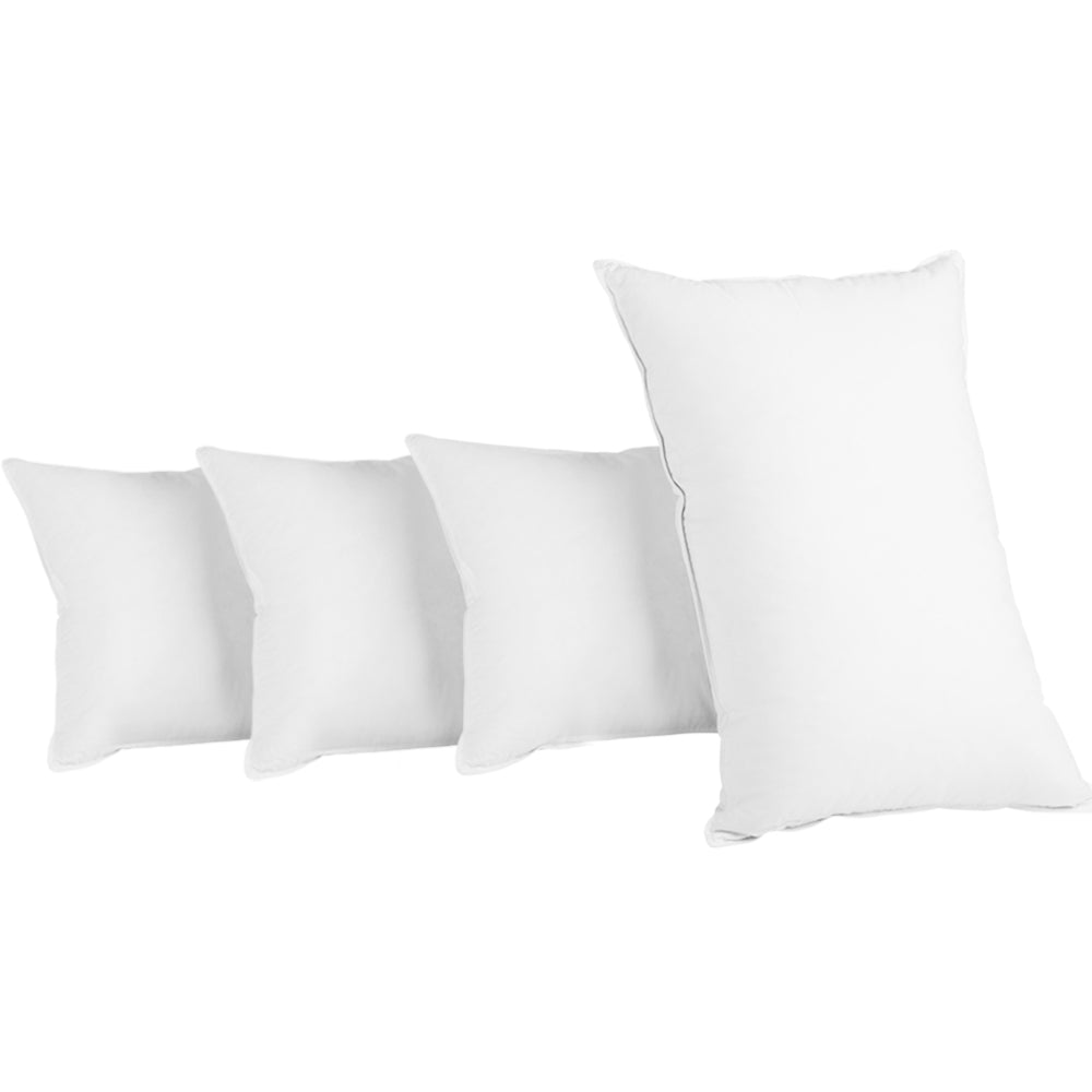 Giselle Bedding King Size 4 Pack Bed Pillows featuring two medium and two firm pillows with a soft cotton cover.