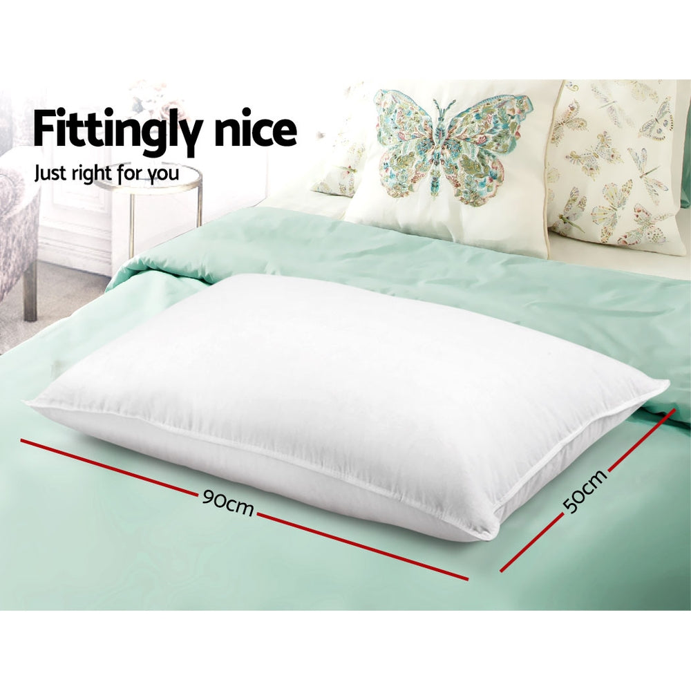 Giselle Bedding King Size 4 Pack Bed Pillows featuring two medium and two firm pillows with a soft cotton cover.