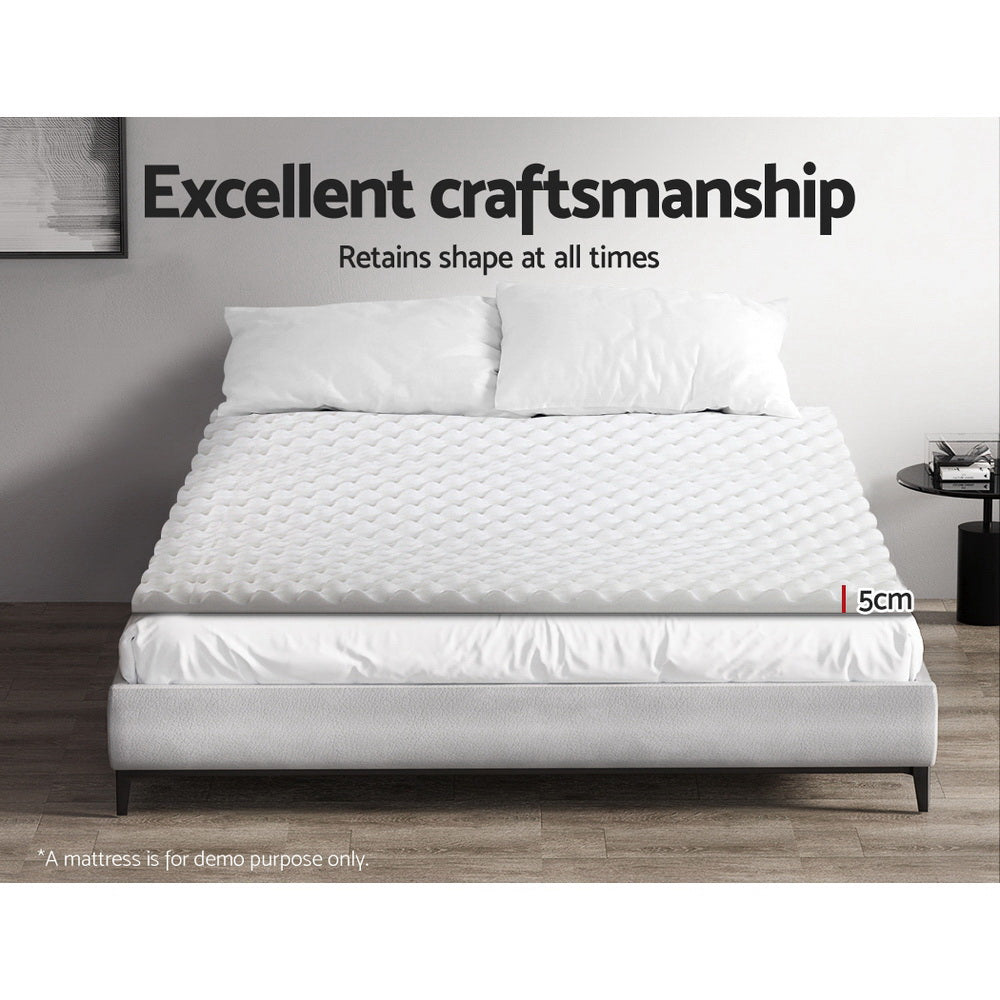 Giselle Bedding Egg Crate Foam Mattress Topper showcasing its unique design and plush texture, ideal for enhancing sleep comfort.