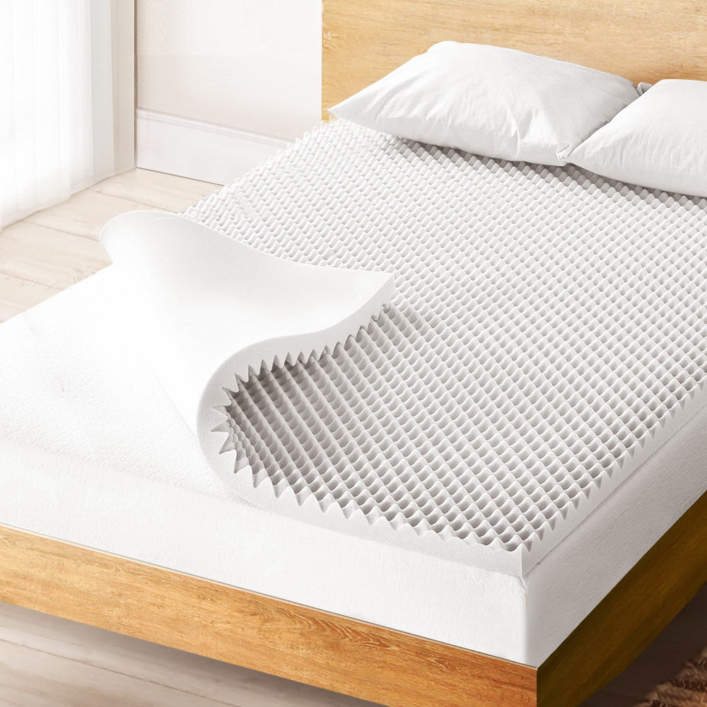 Giselle Bedding Egg Crate Foam Mattress Topper showcasing its unique design and plush texture, ideal for enhancing sleep comfort.