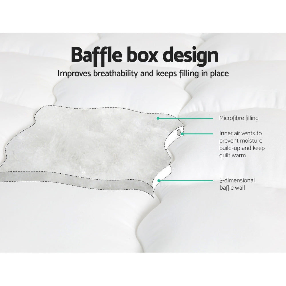 Giselle Bedding Mattress Topper Pillowtop in King size, featuring a plush microfibre filling and polyester cover for ultimate comfort.