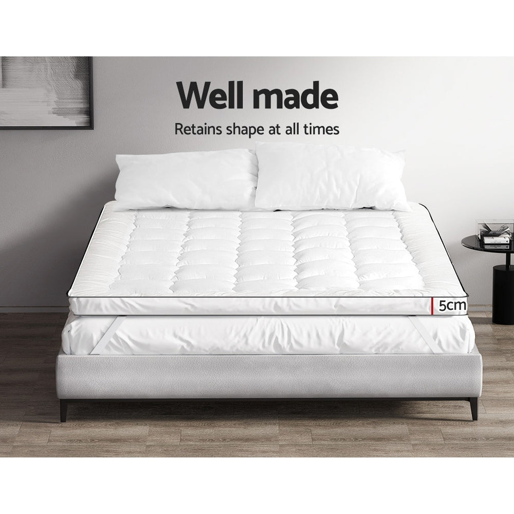 Giselle Bedding Mattress Topper Pillowtop in King size, featuring a plush microfibre filling and polyester cover for ultimate comfort.