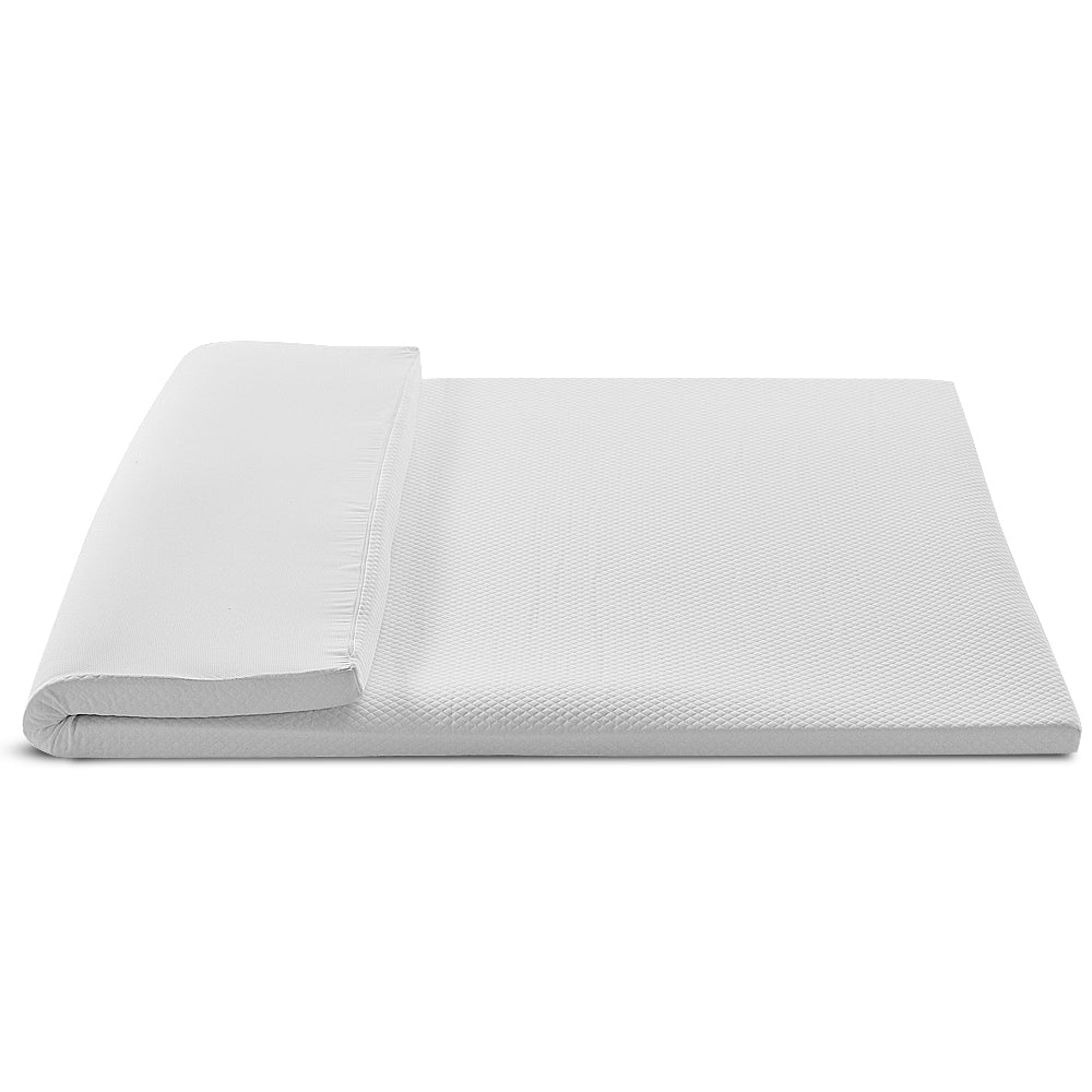 Giselle Bedding Memory Foam Mattress Topper with a removable cover, showcasing its 8cm thickness and luxurious design.