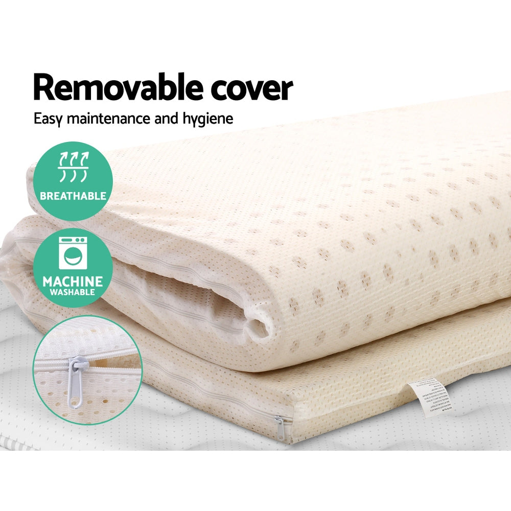 Giselle Bedding Pure Natural Latex Mattress Topper showcasing its 7-zone design and breathable honeycomb texture, perfect for enhanced comfort.