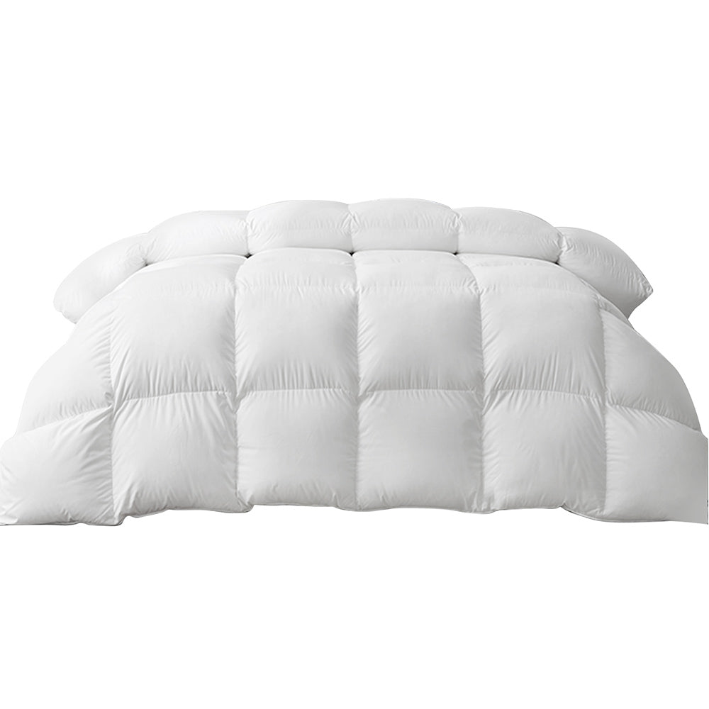 Giselle Bedding Queen Size 700GSM Goose Down Feather Quilt with a soft cotton cover, showcasing its baffle construction and luxurious filling.