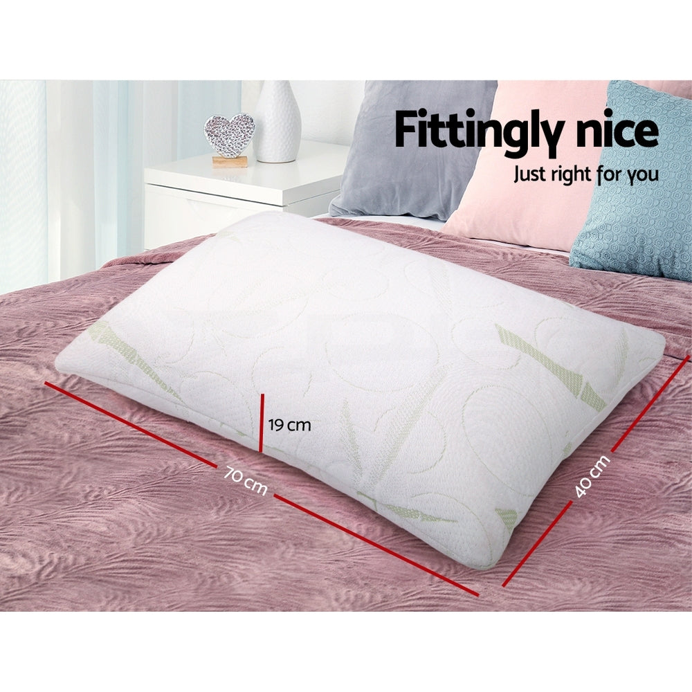 Giselle Bedding Set of 2 Bamboo Pillows with shredded memory foam, showcasing the soft bamboo fabric cover and ergonomic design.