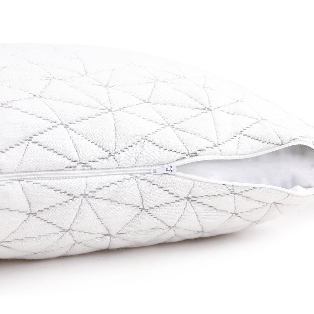 Giselle Bedding Set of 2 Rayon King Memory Foam Pillows featuring a soft rayon cover and shredded memory foam filling for ultimate comfort.