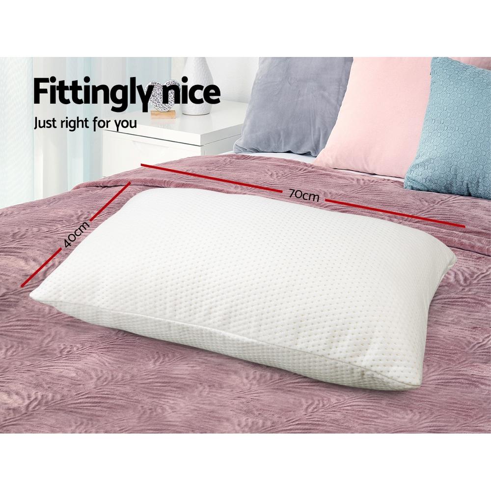 Giselle Bedding Set of 2 Visco Elastic Memory Foam Pillows, showcasing their plush design and removable cover.