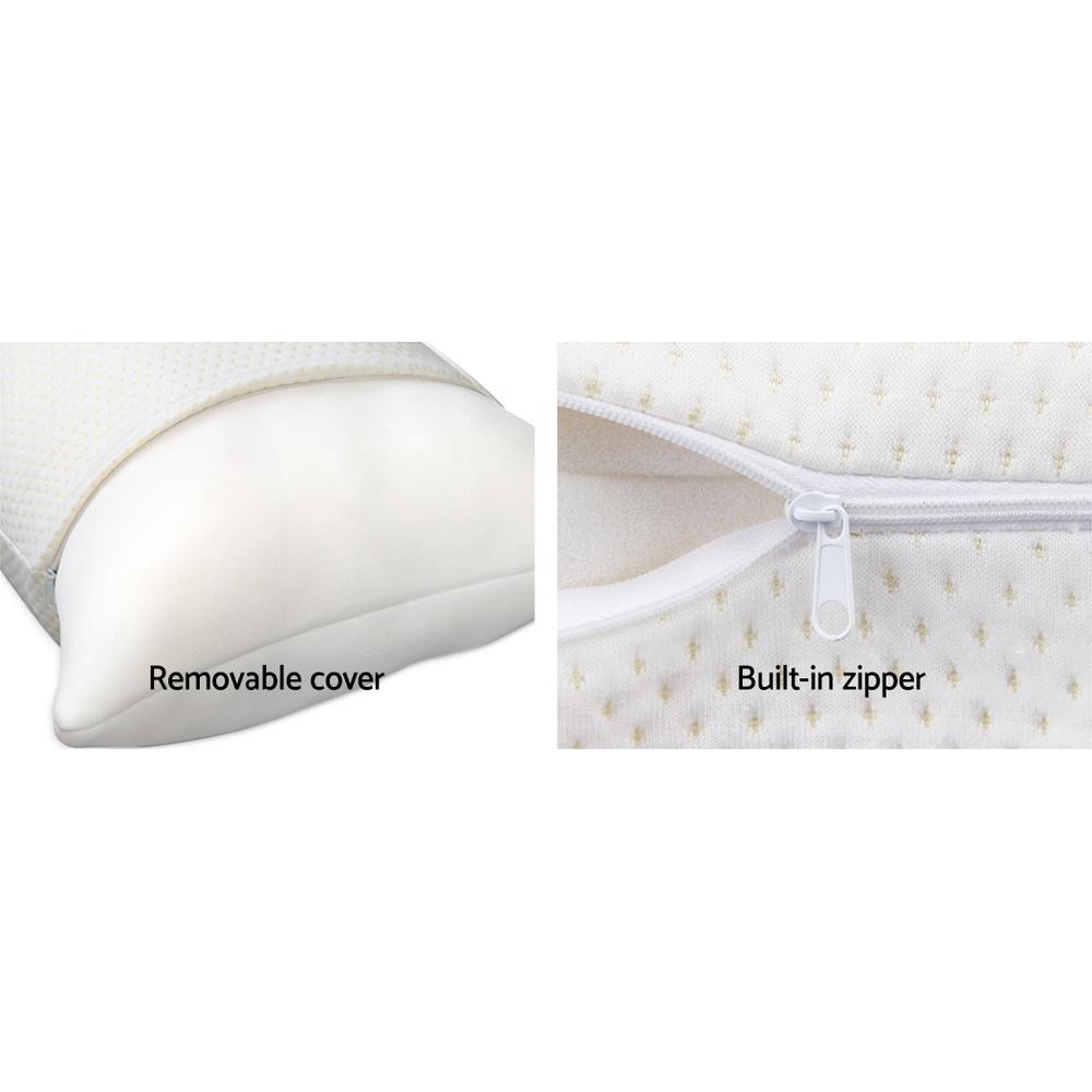 Giselle Bedding Set of 2 Visco Elastic Memory Foam Pillows, showcasing their plush design and removable cover.