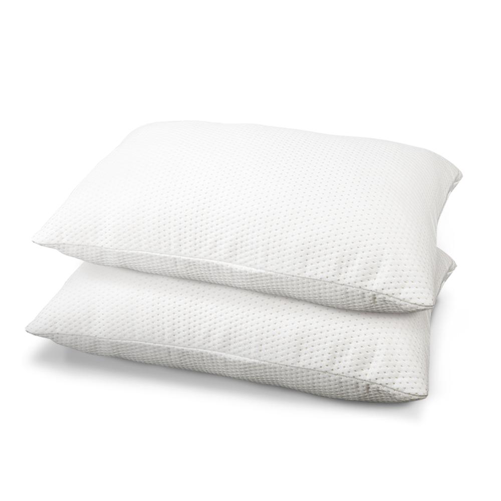 Giselle Bedding Set of 2 Visco Elastic Memory Foam Pillows, showcasing their plush design and removable cover.