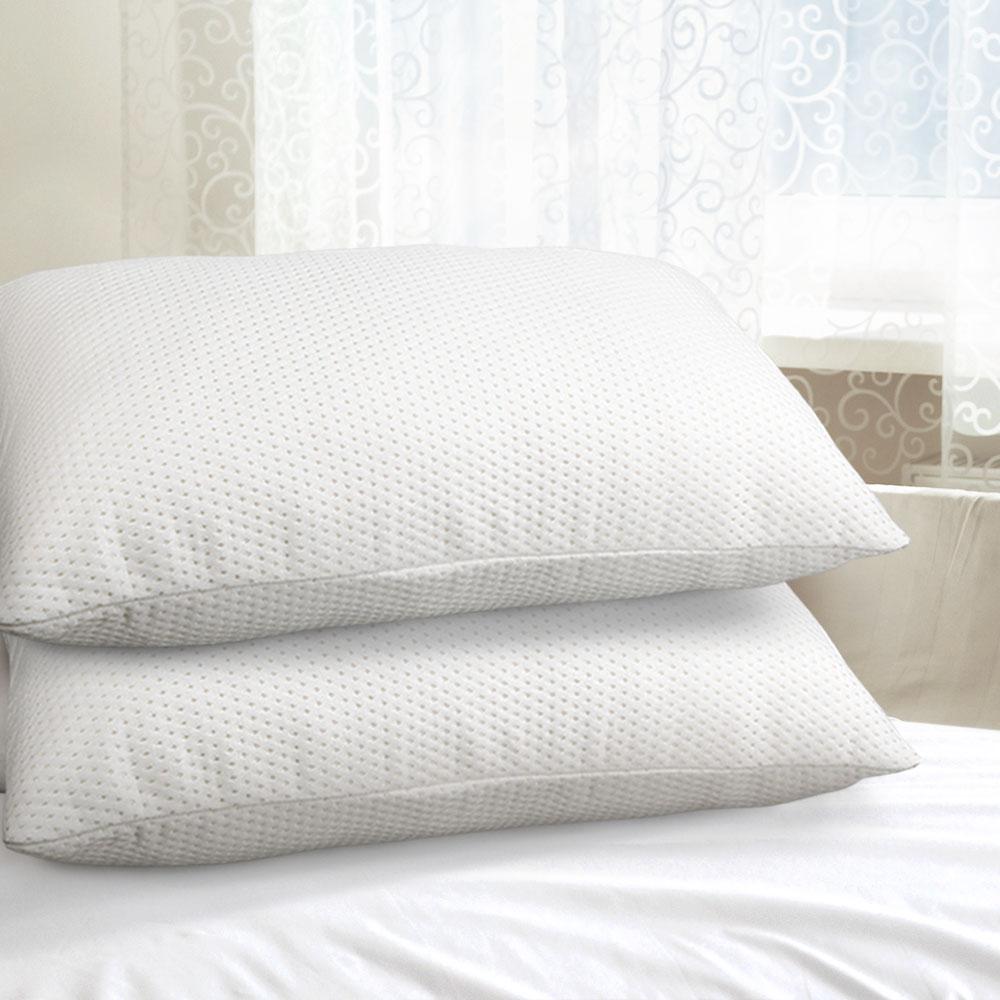 Giselle Bedding Set of 2 Visco Elastic Memory Foam Pillows, showcasing their plush design and removable cover.