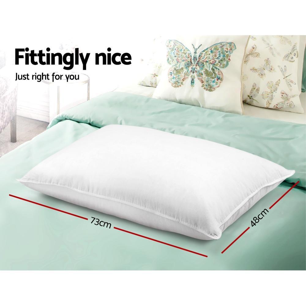 Giselle Bedding Set of 4 Medium and Firm Cotton Pillows, featuring 2 medium and 2 firm pillows with a soft cotton cover.