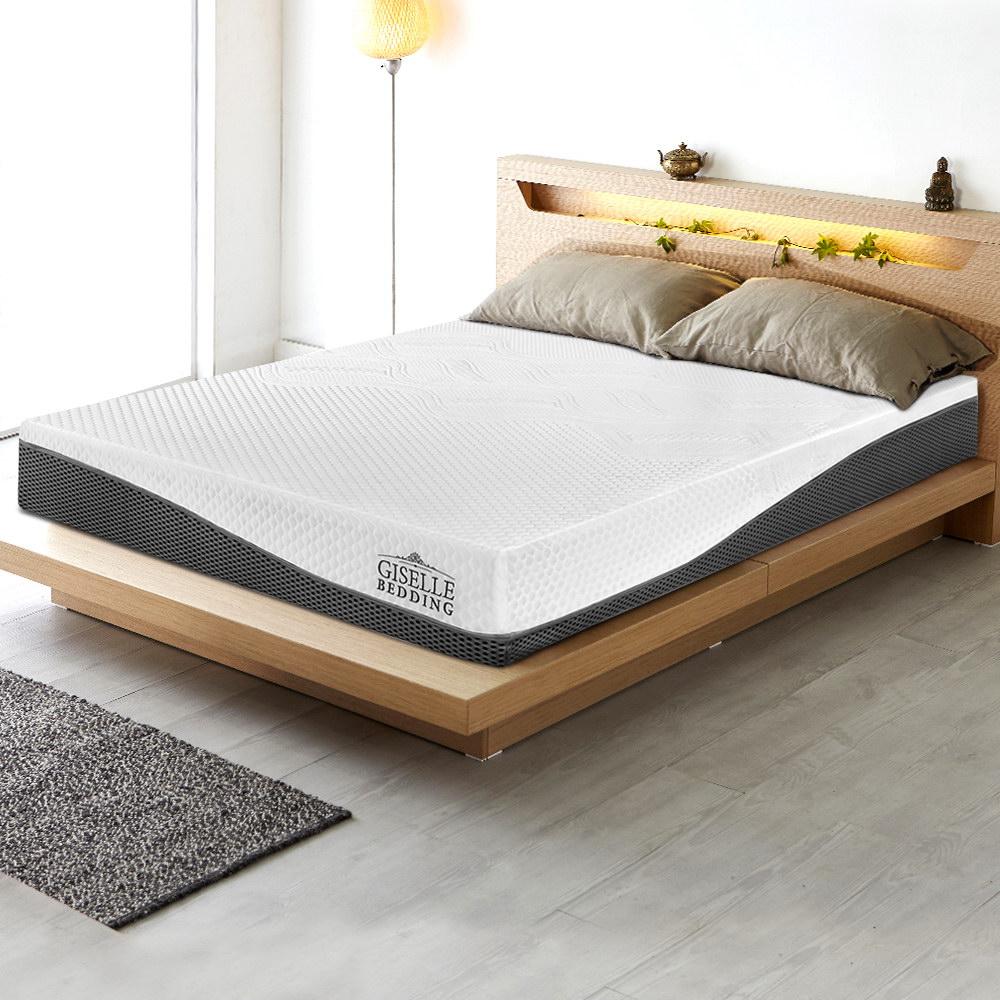 Giselle Bedding Single Size Memory Foam Mattress with cool gel layer, showcasing its premium knitted fabric cover and anti-slip base.