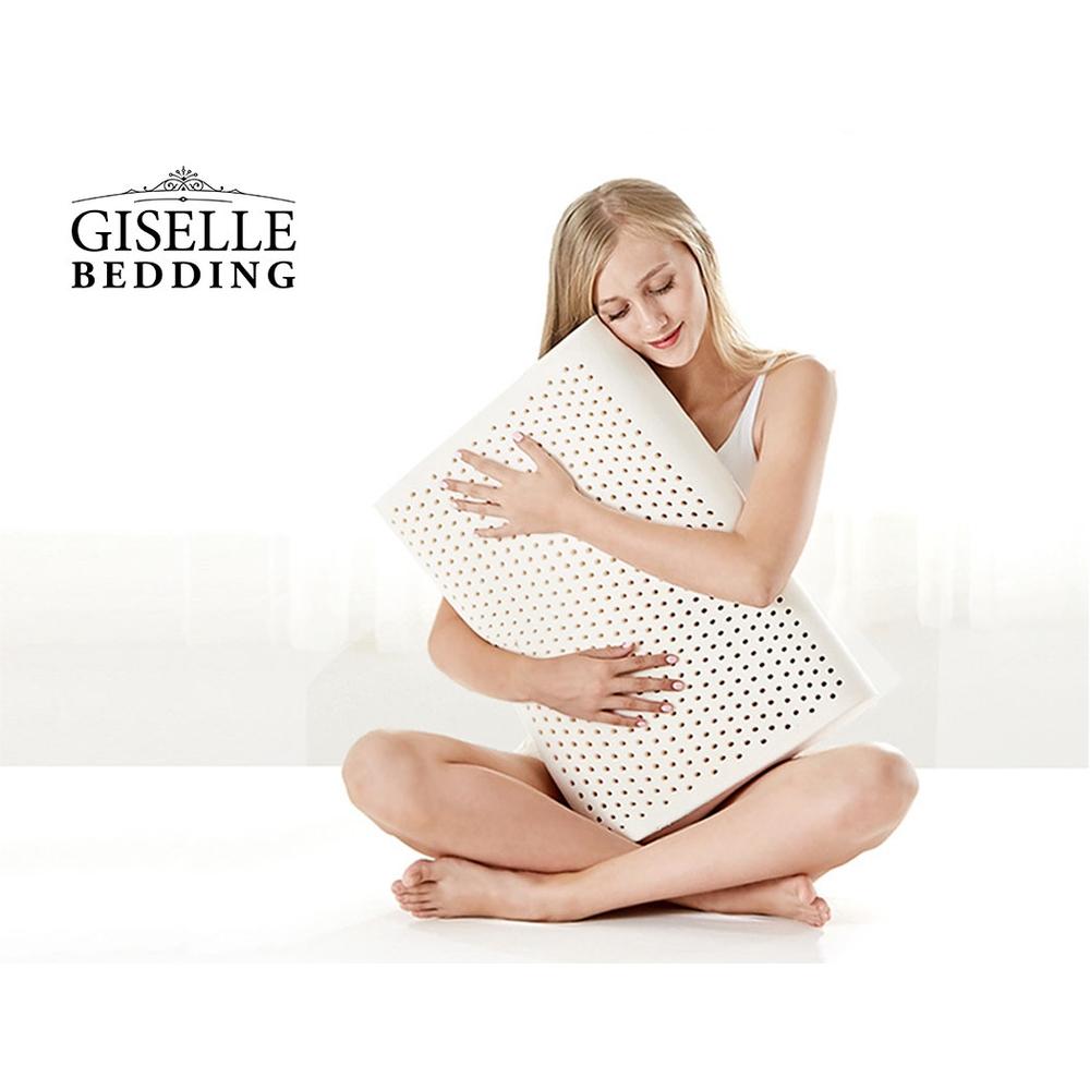 Giselle Latex Pillow set of 2, featuring contour design for head and neck support, made from 100% natural latex with a breathable cover.