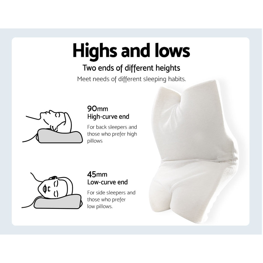 Giselle Memory Foam Neck Pillow with butterfly shape design, providing neck and shoulder support for a comfortable sleep.