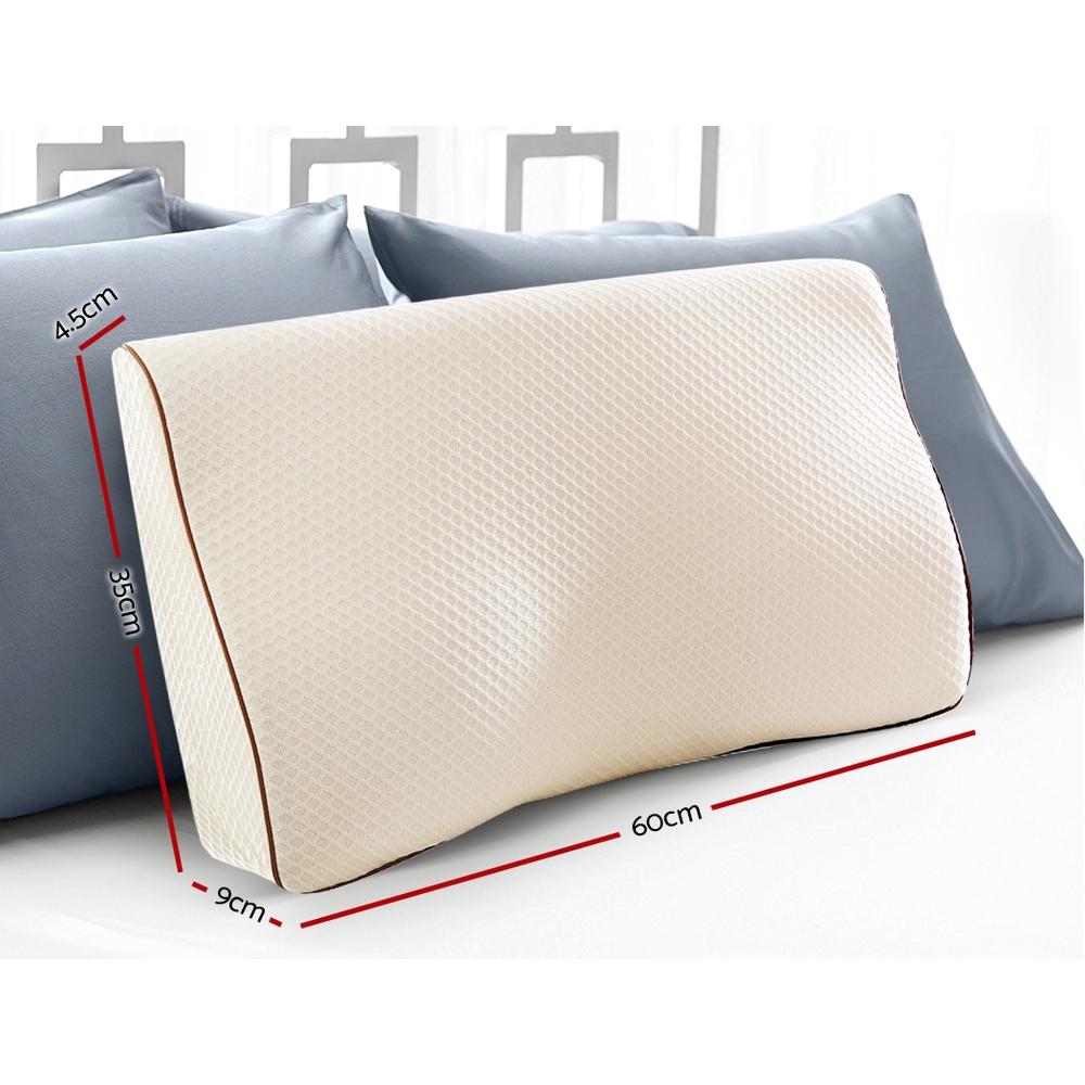 Giselle Memory Foam Pillow featuring a contoured butterfly shape, designed for neck and shoulder support.