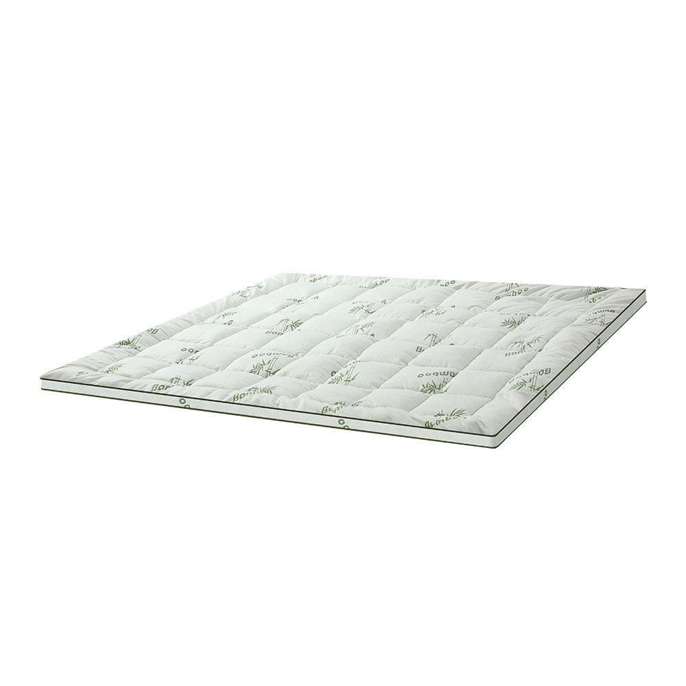 Giselle Pillowtop Mattress Topper featuring bamboo fabric and plush filling, designed for comfort and support.