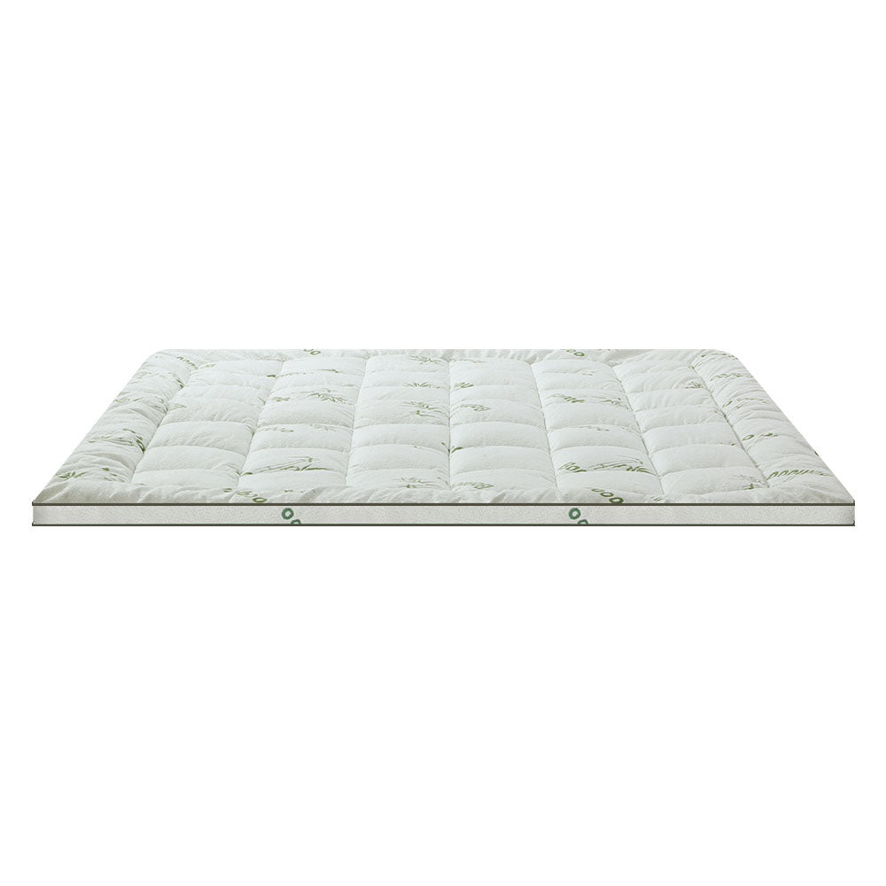 Giselle Pillowtop Mattress Topper featuring bamboo fabric and plush filling, designed for comfort and support.