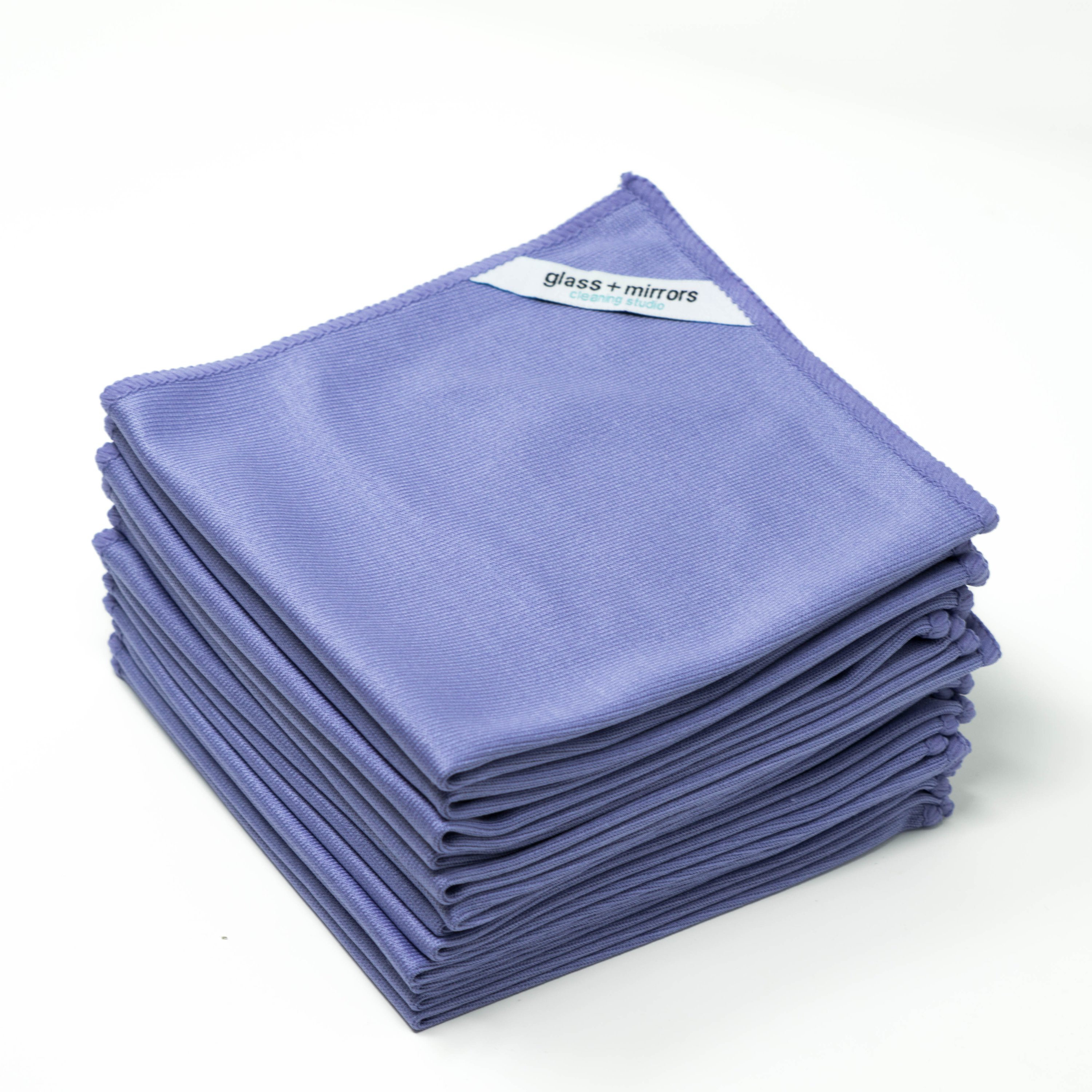 Premium Glass Microfiber Cleaning Cloth in lavender color, ideal for streak-free cleaning of glass and chrome surfaces.