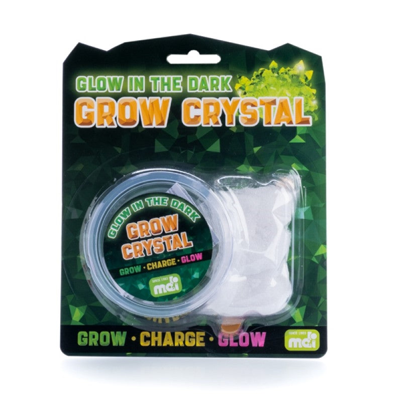 Glow In The Dark Grow Crystal kit with glowing crystals and materials for crystal growth.