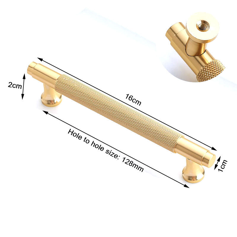 Gold Furniture Door Kitchen Cabinet Handle with a modern T-bar design in brushed nickel finish, perfect for contemporary kitchens.