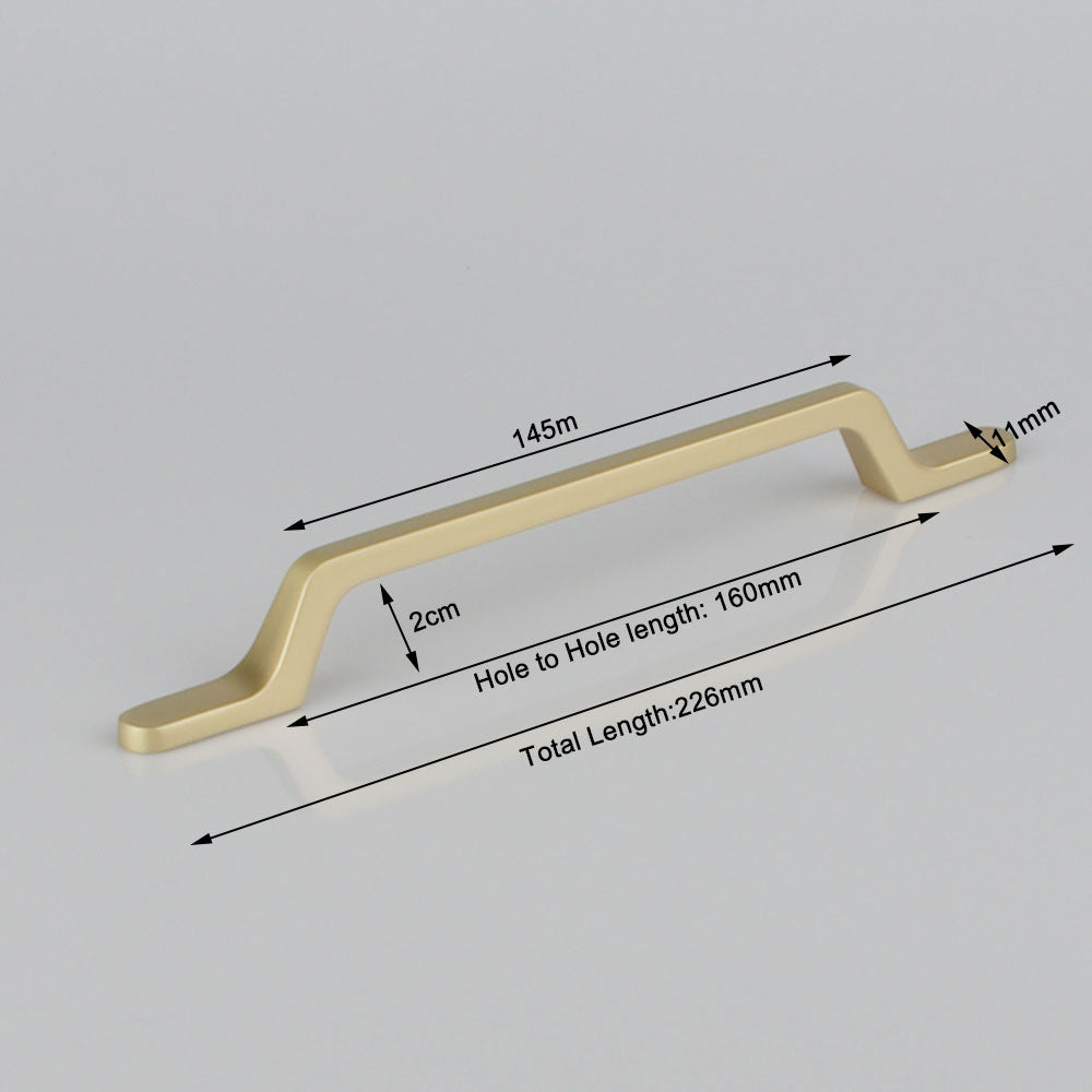 Gold Zinc Kitchen Cabinet Handle with sleek design, 160mm size, perfect for modern kitchens.