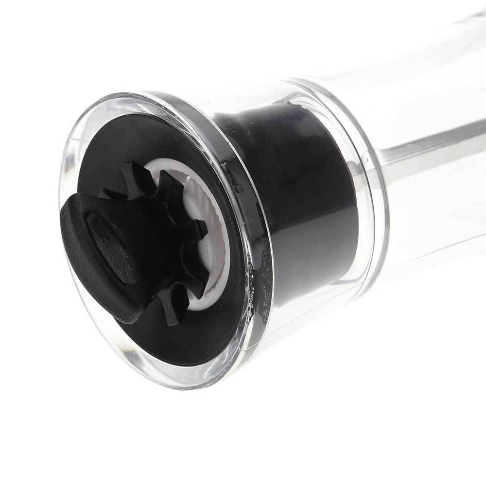 Automatic Gravity Salt and Pepper Grinder with stainless steel and acrylic design, showcasing its see-through container and adjustable grinding mechanism.