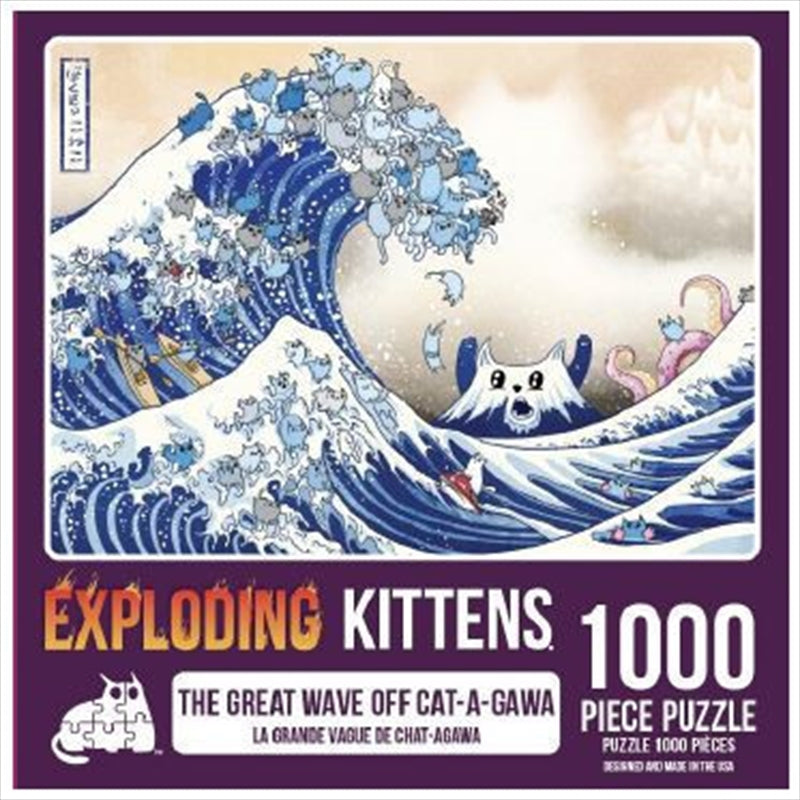 Great Wave Off Catagawa 1000 Piece Puzzle featuring vibrant colors and intricate wave details.