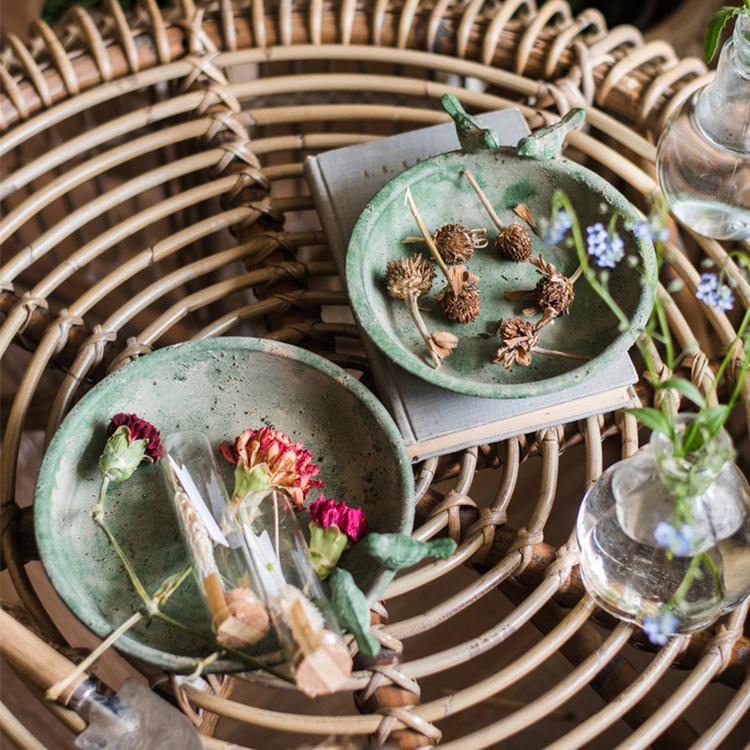 Green Iron Tray Bird Decorative Tray with rustic design, perfect for serving or decoration.