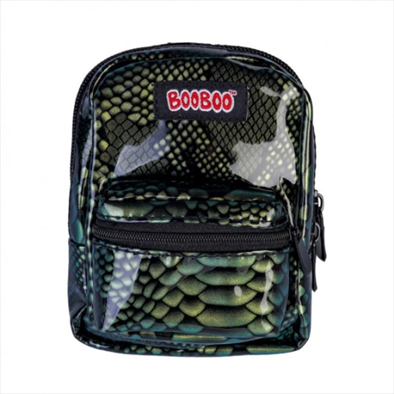 Green Python BooBoo Backpack Mini showcasing its stylish design and compact size.