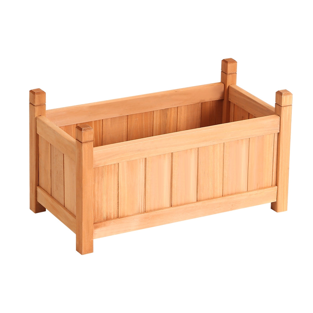 Greenfingers Garden Bed Raised Wooden Planter Box made of Fir wood, showcasing its sturdy construction and elegant design, perfect for growing vegetables.