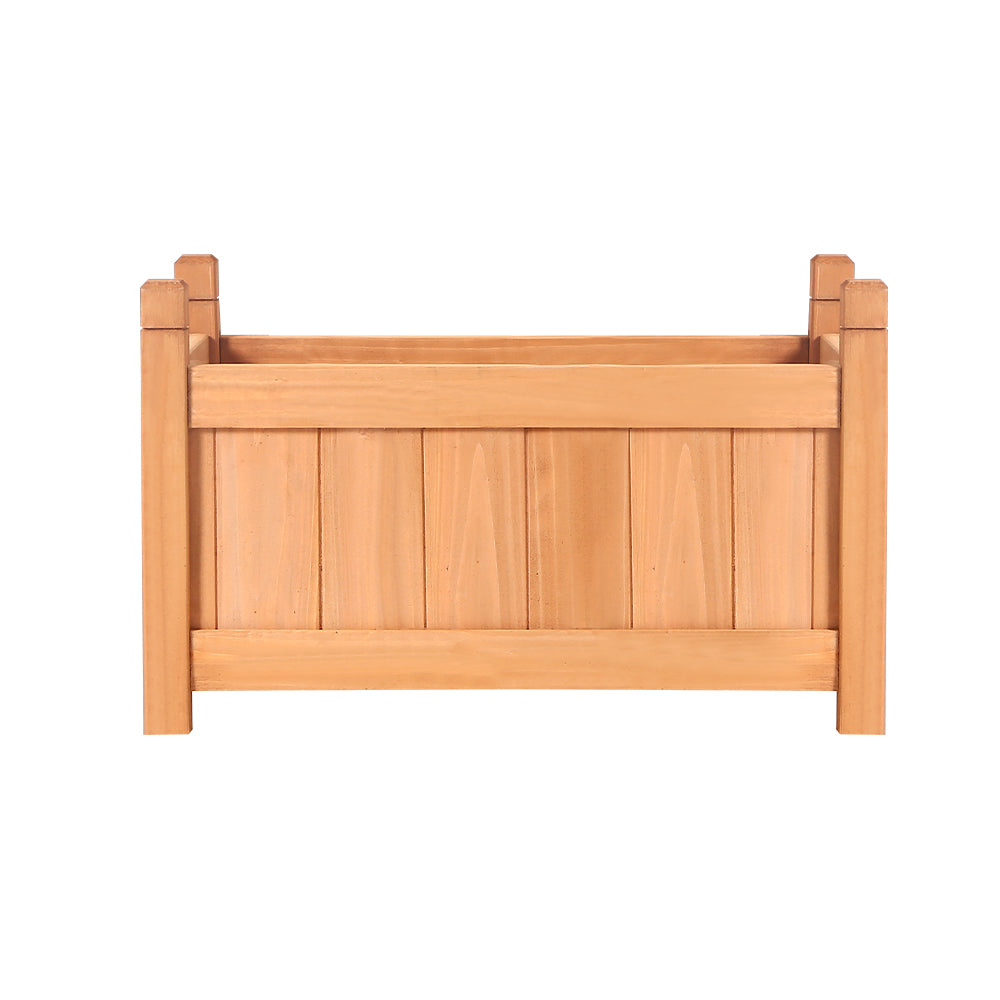 Greenfingers Garden Bed Raised Wooden Planter Box made of Fir wood, showcasing its sturdy construction and elegant design, perfect for growing vegetables.