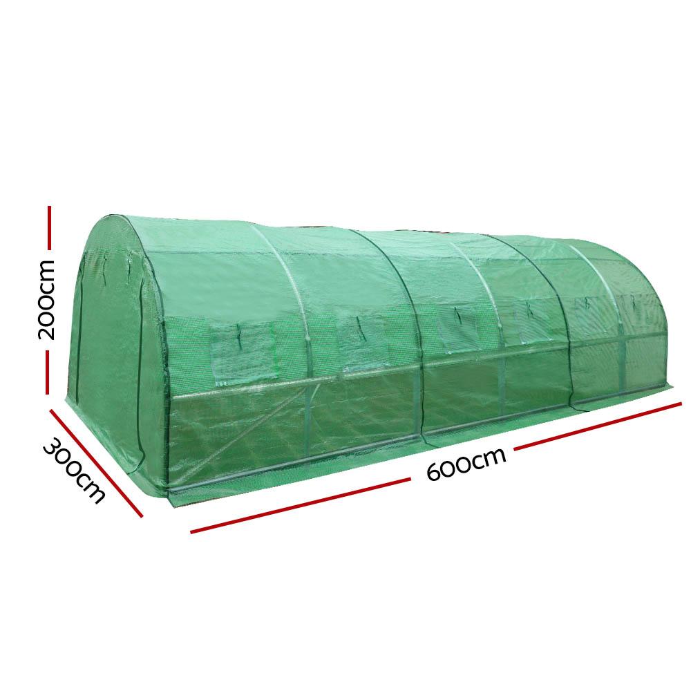 Greenfingers Greenhouse 6MX3M showcasing its spacious design and durable construction, ideal for protecting plants from harsh weather and pests.