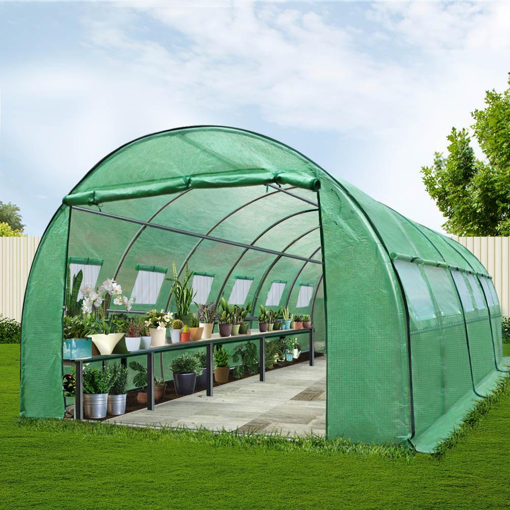 Greenfingers Greenhouse 6MX3M showcasing its spacious design and durable construction, ideal for protecting plants from harsh weather and pests.