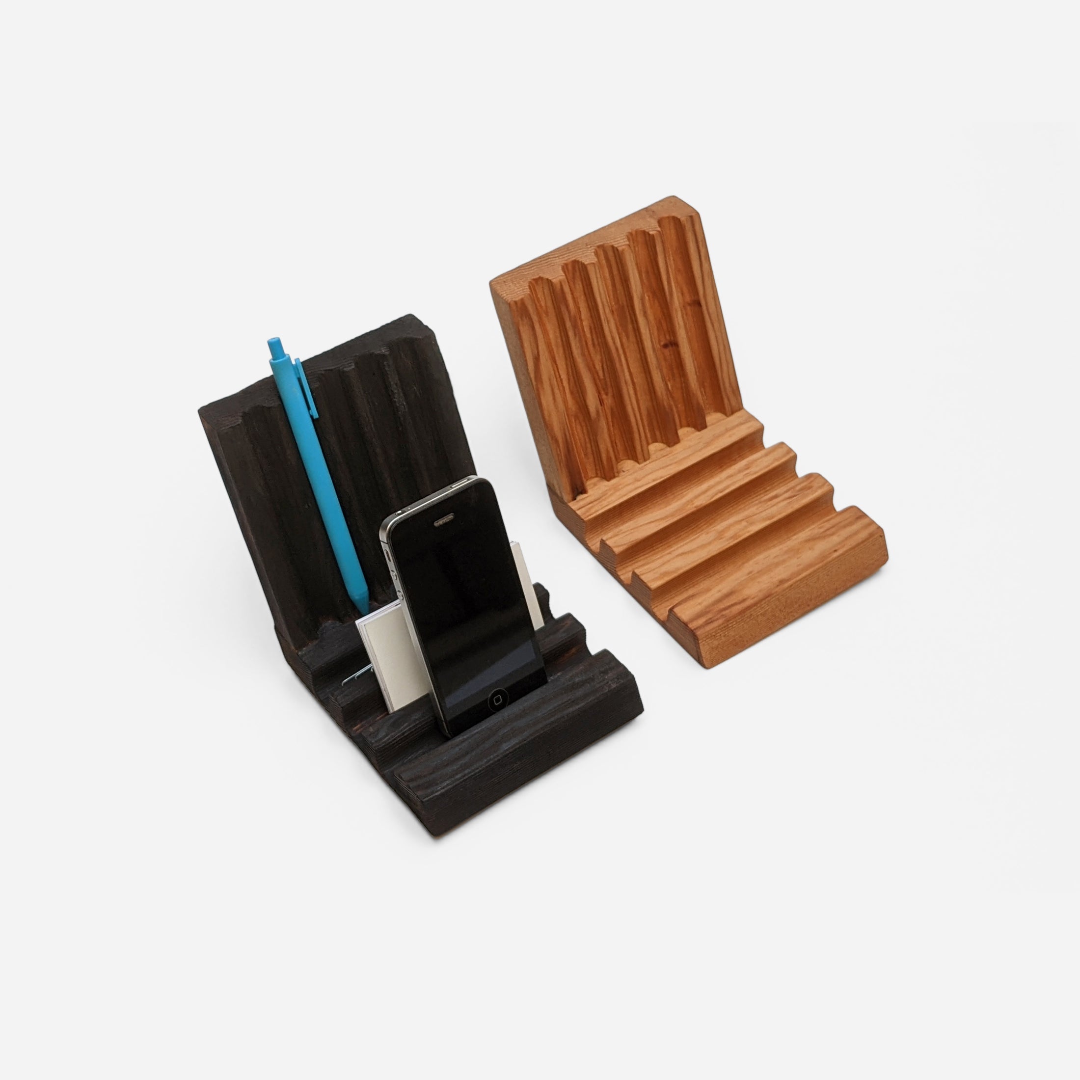 Wooden desk organizers with slots