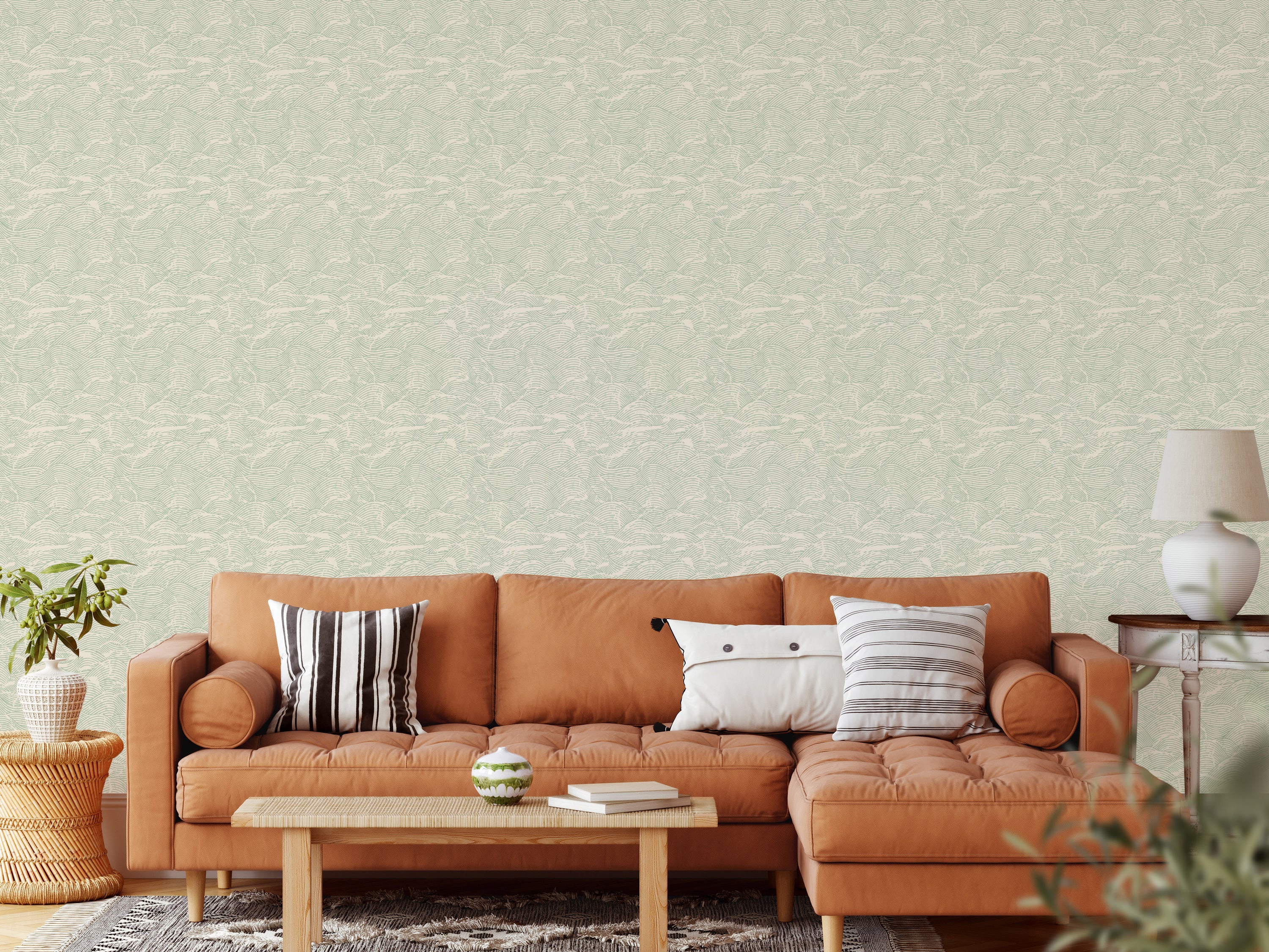 Handrawn at Sea Wallpaper featuring vibrant colors and modern design, perfect for home decor.