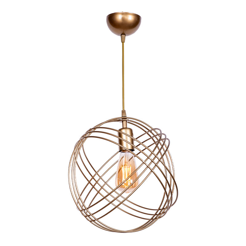 Stylish GLOBE Gold Hanging Lamp with metallic finish, dimensions 35x35x70 cm, perfect for home or business lighting.