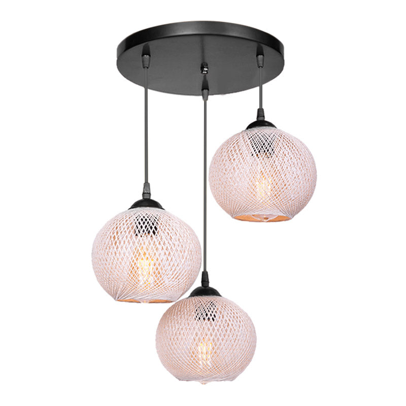 GORDON Hanging Lamp in black and beige with metallic and rope design, perfect for stylish illumination.