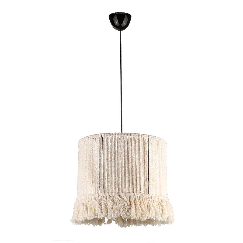 SAMBA White Hanging Lamp featuring a stylish rope design, dimensions 30x30x75 cm, ideal for various indoor settings.