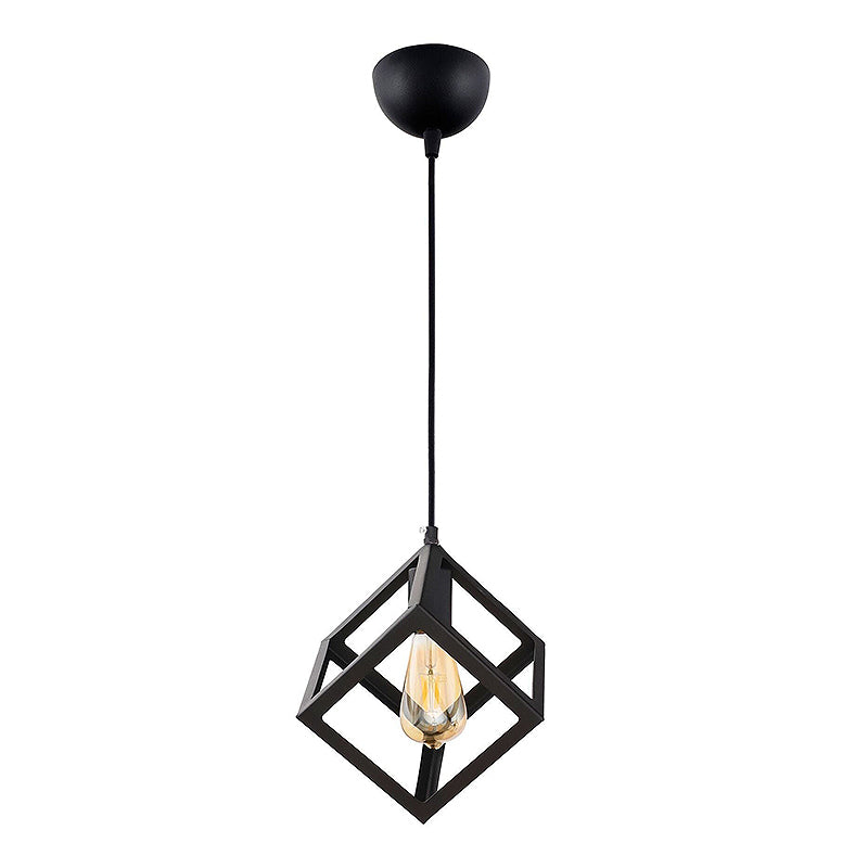 TUTTO Black Hanging Lamp with a sleek metallic design, dimensions 22x22x70 cm, ideal for modern interiors.