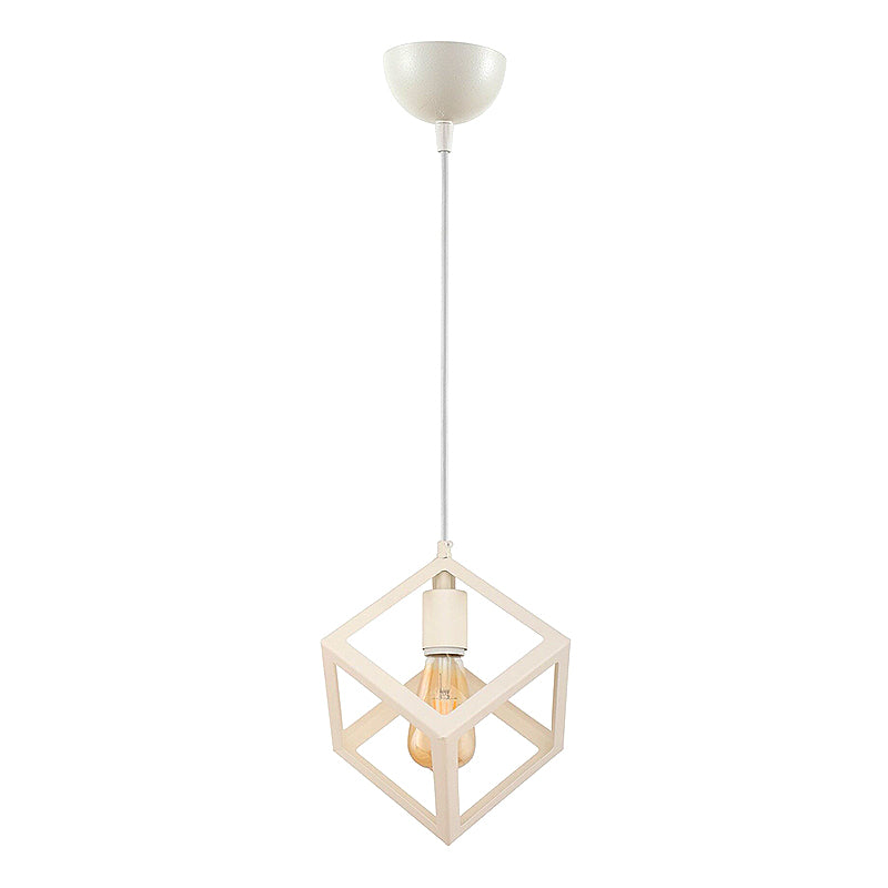 TUTTO White Hanging Lamp with a sleek metallic design, measuring 22x22x70 cm, perfect for modern interiors.